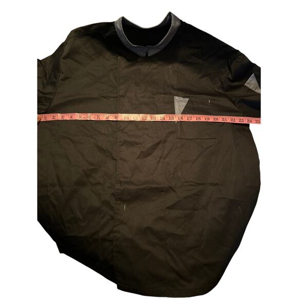 NWOT Unisex Adult Size XL Chef Jacket Short Sleeve Black Gray Snap Front - Picture 4 of 5